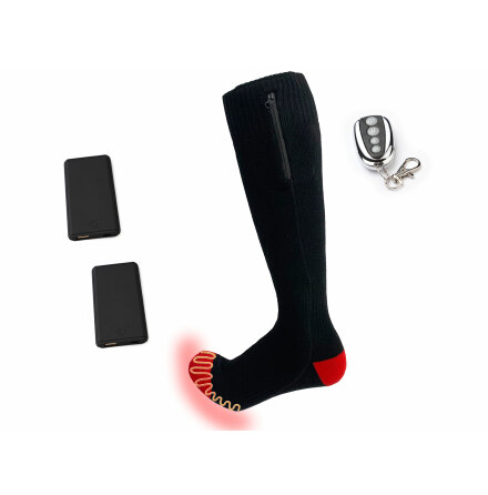 Varmesokker med fjernbetjening, batterier & oplader
